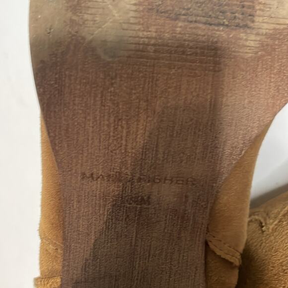 Marc Fisher Stefani leather brown ankle boot with Western style - Picture 8 of 9